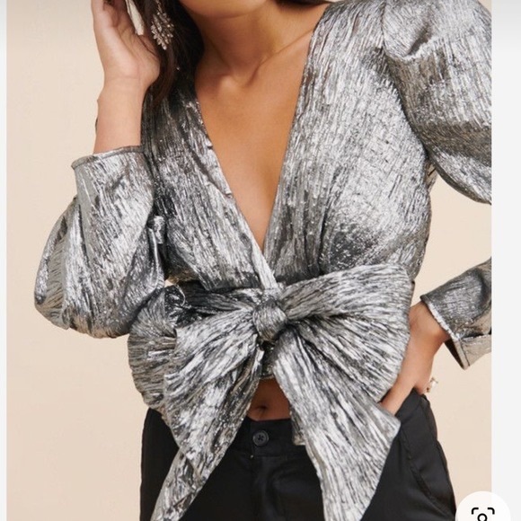 Ronny Kobo Jaden Metallic Bow top S - Picture 3 of 6